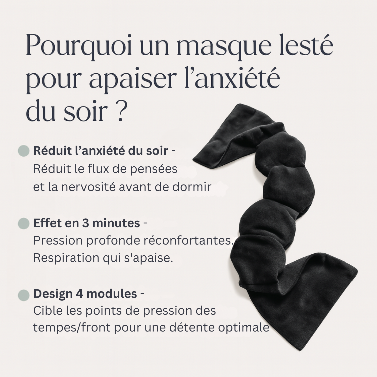 Masque lesté sans sangle – Confort libre