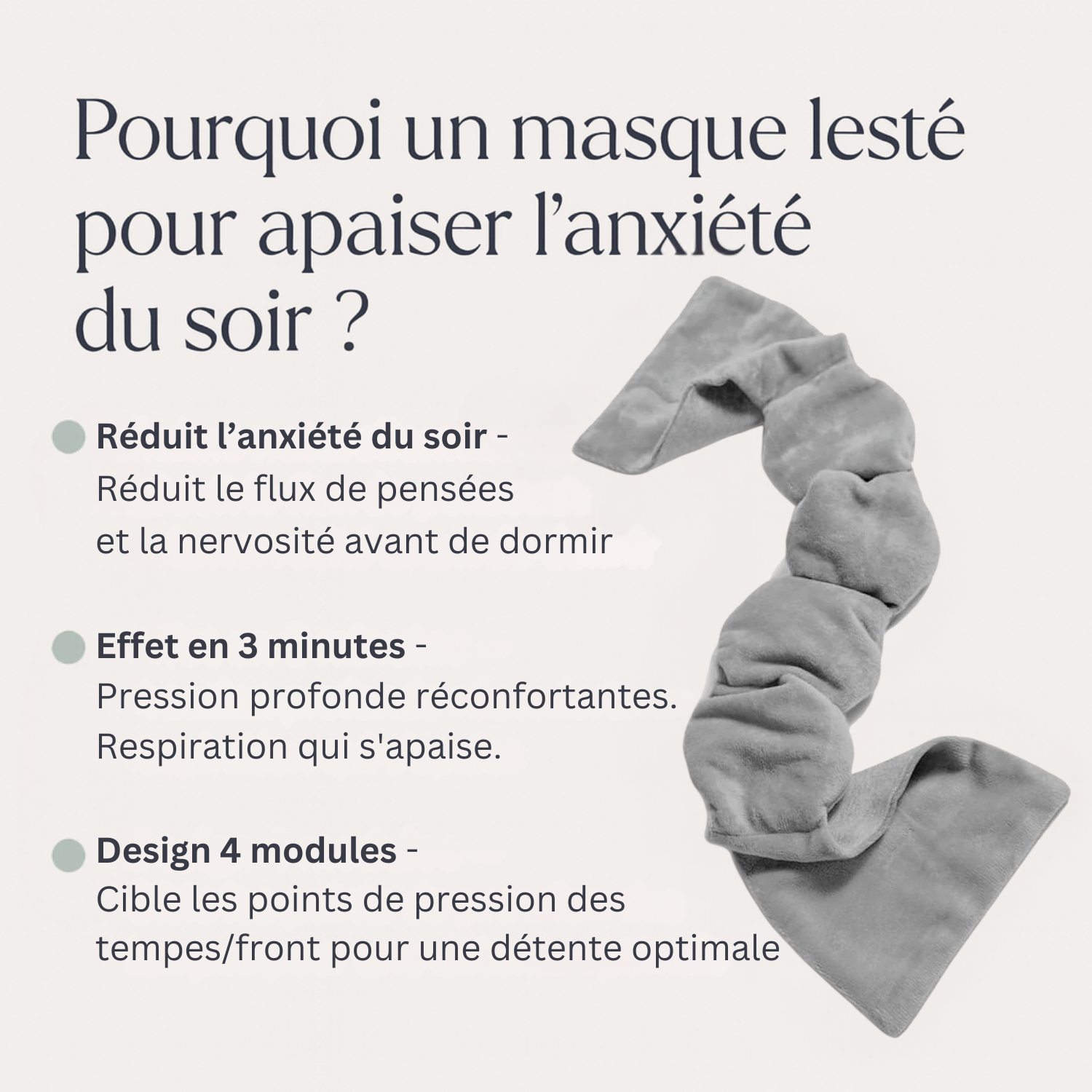 Masque lesté sans sangle – Confort libre